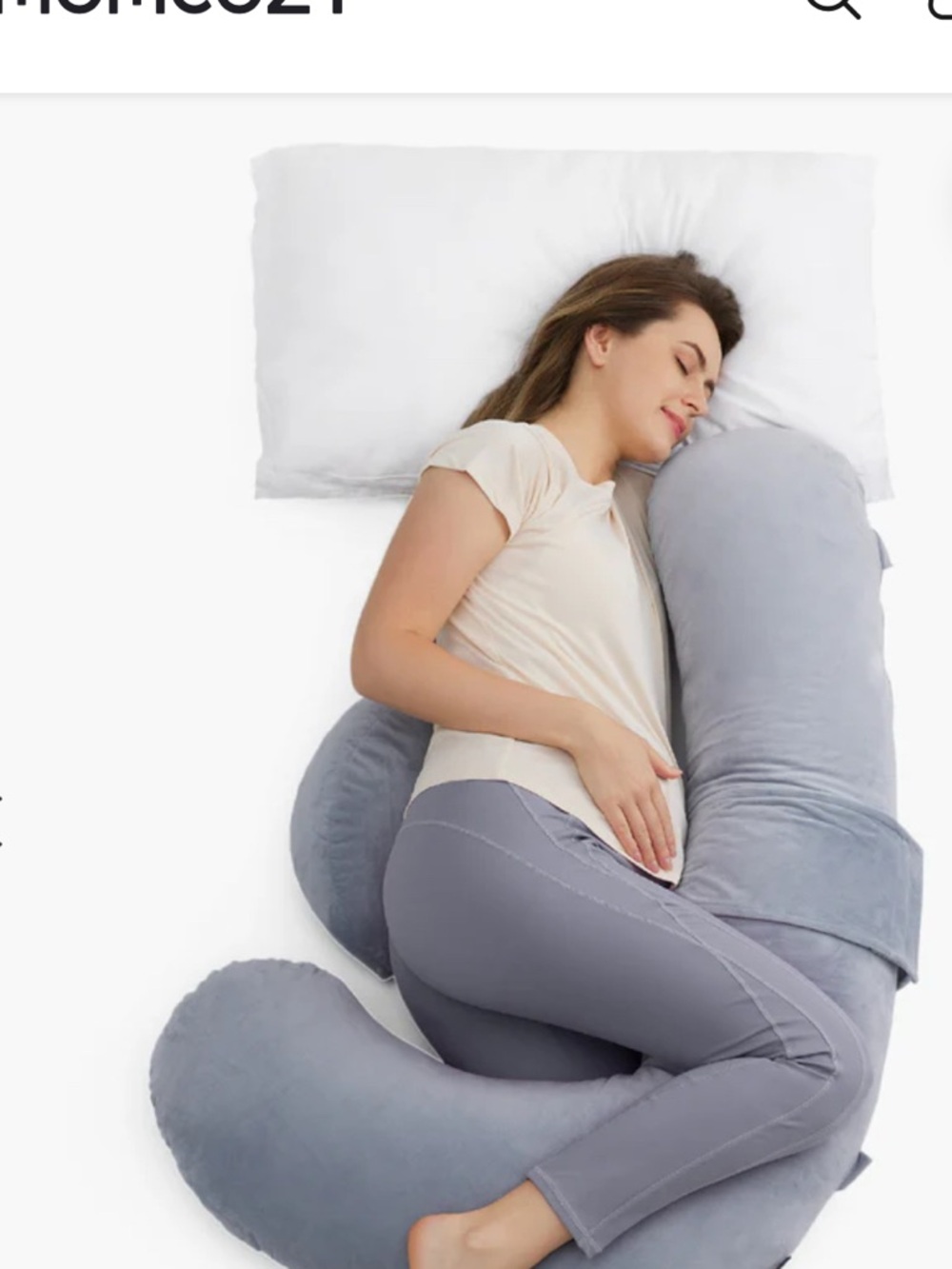 Momcozy Pregnancy Pillow - Gray Support Pillow